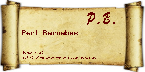 Perl Barnabás névjegykártya